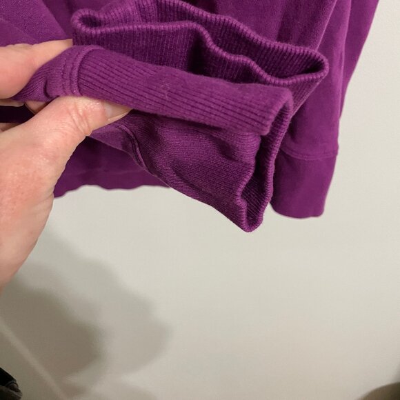 Women's Size XL Purple Hoodie Loose Sweatshirt W/ White & Silver Lettering Excel - Picture 3 of 14